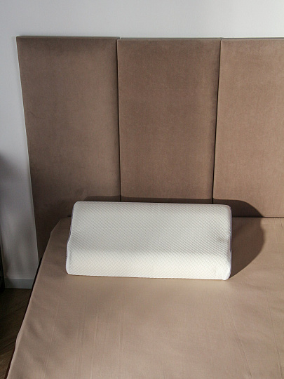 Подушка ортопедическая, 50 х 30 х 10, полиуретан, чехол 100% полиэстер, кант, с эффектом памяти, мягкая, AI-1607001, белая