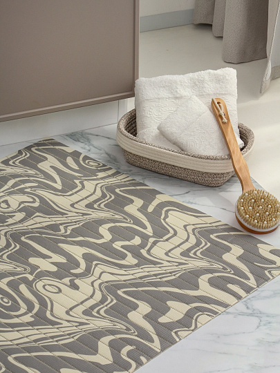 Коврик для ванной, антискользящий, 0.8х15 м, вспененный ПВХ, Вилина, Виктория, V39-grey