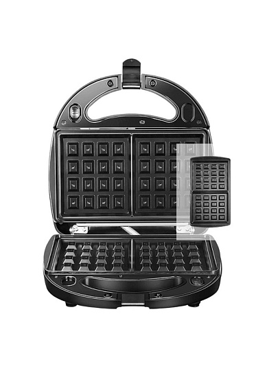 Мультипекарь Редмонд, MB1205, 700 Вт, 3 вида сменных панелей, индикатор работы/нагрева, черный, антипригарное покрытие