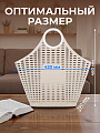Корзина - сумка 14 л, 42х13х46 см, фигурная, пластик, слоновая кость, Альтернатива, М6678 - фото 2