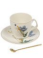 Чайная пара фарфор, 2 пр, 1 перс, 210 мл, Цветы, В060844 - фото 4