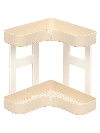 Полка универсальная, пластик, 2 секции, угловая, 6607