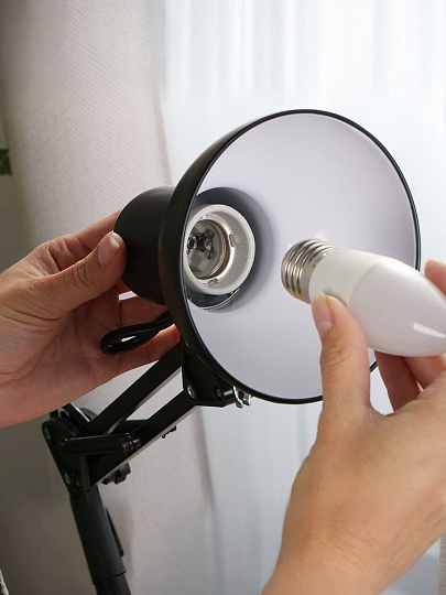 Светильник настольный E27, черный, абажур черный, Lofter, SPE 16941-01-167