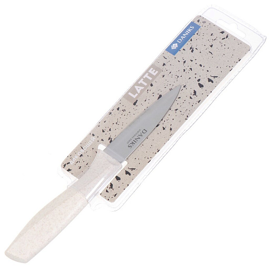 Нож кухонный Daniks, Латте, для овощей, нержавеющая сталь, 9 см, рукоятка пластик, YW-A383-PA