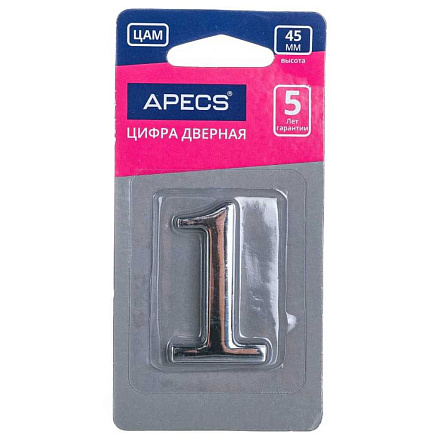 Цифра на дверь 1, Apecs, DN-01-1-Z-CR, 19009