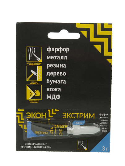 Клей однокомпонентный, 3 г, гель, 2181099, Супер Экон-Экстрим