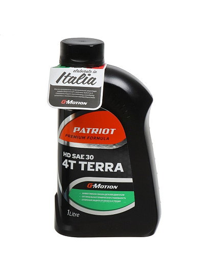 Масло машинное минеральное, для четырехтактного двигателя, SAE 30, Patriot, G-Motion Hd Sae 30 4Т Terra, 1 л, 850030400