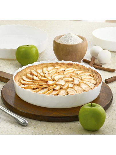 Форма для запекания стеклокерамика, 26х26х4.5 см, 2 л, круглая, Golden opal, TNL0006BWT