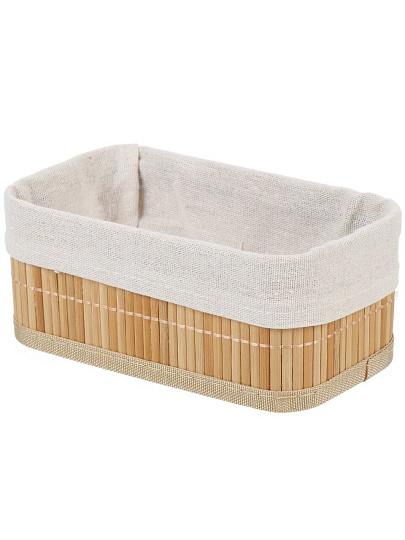 Корзина 19х11х8 см, прямоугольная, плетеная, бежевая, Y4-7915