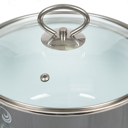 Кастрюля эмалированная сталь, 4 л, крышка стекло, Vitross, Iseberg, 8SD205S, мокрый асфальт, индукция