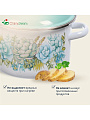 Кастрюля эмалированная сталь, 2 л, крышка сталь, цилиндрическая, СтальЭмаль, Монантес, 6RD161M, белоснежная, индукция - фото 8