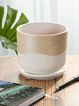 Горшок керамика, 3 л, цилиндр, бежевый, Айскрим №4, 022719