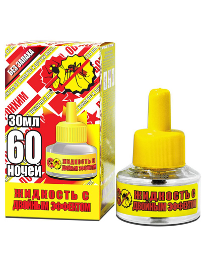 Репеллент от комаров, жидкость, двойной эффект, 60 ночей, Оборонхим, 30 мл