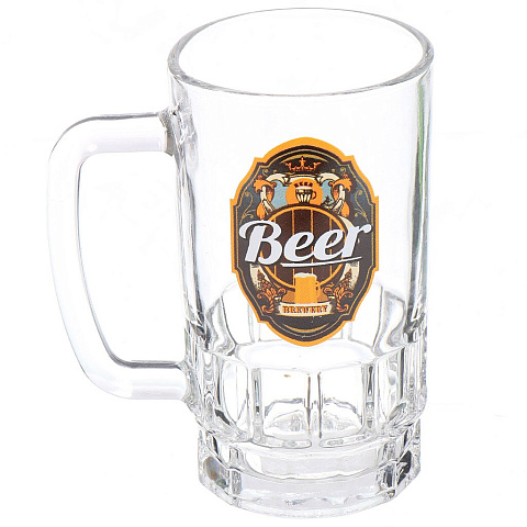 Кружка пивная стекло, 450 мл, Пейте пиво, Декостек, 1040-Д