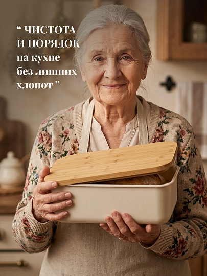 Хлебница пластик, 39.5х23.5х14 см, с разделочной доской, бамбук, Y4-9127