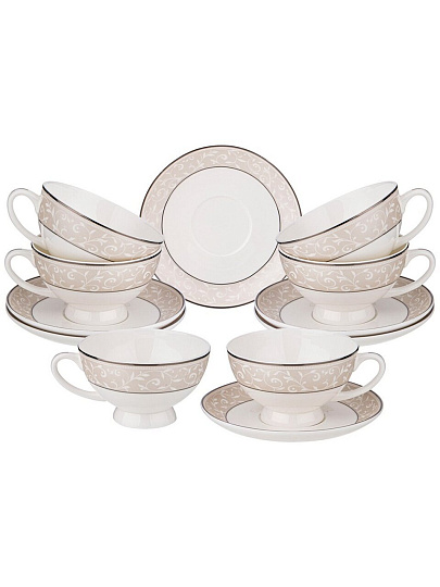 Набор чайный фарфор, 12 предметов, на 6 персон, 250 мл, Lefard, 5 O'Clock, 440-184, подарочная упаковка