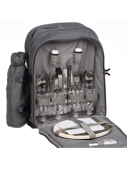 Термосумка-рюкзак для пикника 31х21.5х40.5 см, Picnic Sourse, прямоугольная, на 4 персоны, с аксессуарами, CA142029.STD