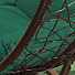 Подвесное кресло Кокон, 1-мест, 71х105х195 см, 100 кг, темно-коричневое, ротанг, подушка зеленая, Y9-162 - фото 3