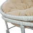 Кресло искусственный ротанг, Папасан, 84х100х108 см, белый, бежевое, подушка, КР-003 - фото 3