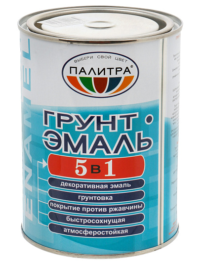 Грунт-эмаль Палитра, по ржавчине, алкидная, белая, 0.9 кг