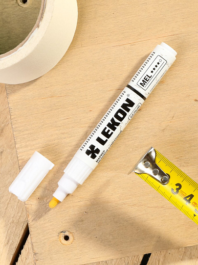 Маркер меловой для временной разметки, стираемый, белый, Lekon, Mel, 14594