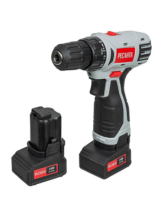 Дрель-шуруповерт аккумуляторный, Ресанта, ДА-24-2ЛК, 24 В, кейс, 75/14/7