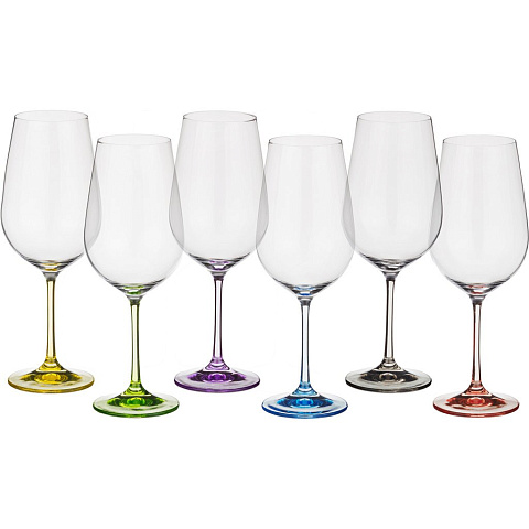 Набор бокалов для вина из 6 шт. rainbow 350 мл высота=22 см 674-414