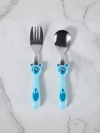 Набор детских столовых приборов нержавеющая сталь, 2 шт, Kiddy, вилка, ложка, Apollo, в ассортименте, KDY-01