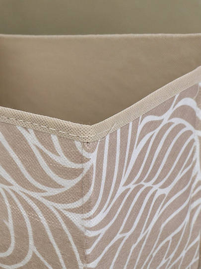 Коробка для хранения, 30х30х30 см, бежевая, Листья, UC-217