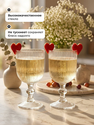 Бокал для вина, 350 мл, стекло, 6 шт, Daniks, Грани, Y4-6561