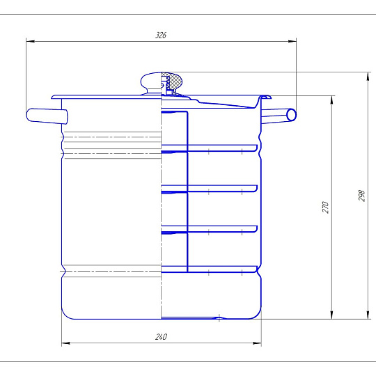 Мантоварка сталь, эмалированное покрытие, 12 л, 4 секции, Сибирские товары, крышка сталь, пластиковая кнопка, узор, сине-зеленая, С1724.3*128