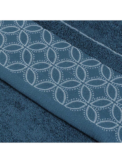 Полотенце банное 70х140 см, 100% хлопок, 550 г/м2, Фелиция, Silvano, синее, Узбекистан