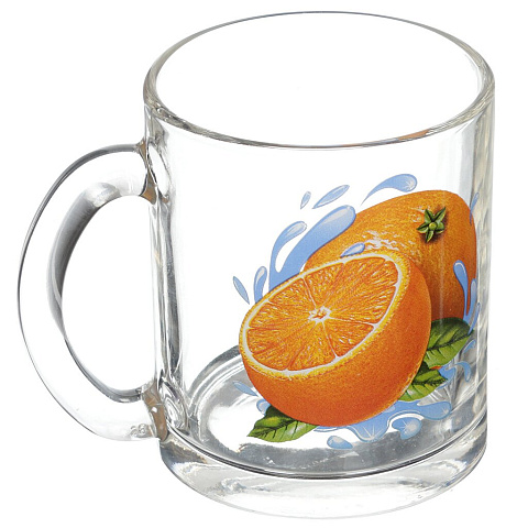 Кружка стеклянная ОСЗ Чайная Апельсин, 320 мл