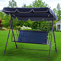 Качели садовые 3-местные, 170х110х153 см, 210 кг, Темно-синий, сине-голубые, полосы, Y6-1987-1, металл - фото 2
