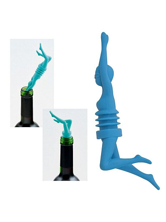 Пробка для бутылки, силикон, в ассортименте, навеска, Мультидом, Ныряльщица, DH13-115