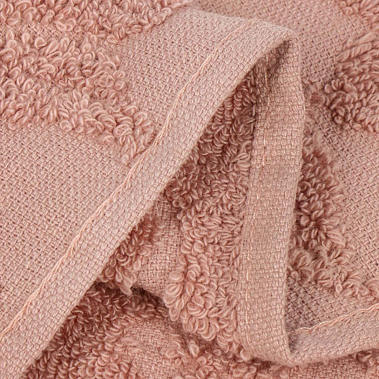 Полотенце кухонное махровое, 30х50 см, 420 г/м2, 100% хлопок, Barkas, Розы, розово-бежевое, Узбекистан