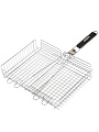 Решетка барбекю 400х300х70 мм, Гурман, хром, нержавеющая сталь, рукоятка резина, складная, 11100002-1(40-30)