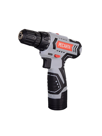 Дрель-шуруповерт аккумуляторный, Ресанта, ДА-12-2Л, 12 В, 2 аккумулятора в комплекте, кейс, 75/14/2