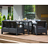 Мебель садовая Corfu Fiesta, стол, 161х95х75 см, 2 кресла, 2 дивана, подушка графит, 200 кг, 17198008 РОС/ГРАФИТ - фото 2
