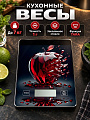 Весы кухонные электронные, стекло, Maxtronic, MAX-1031-3, платформа, точность 1 г, до 7 кг кг, 20х14.5 см, яблоко