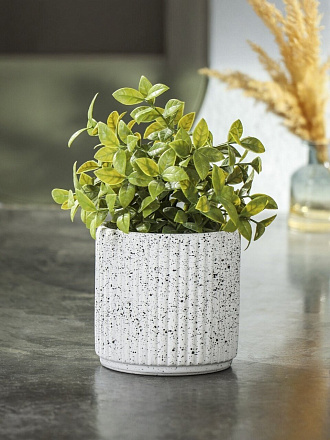 Кашпо для цветов керамика, 0.8 л, 12.5х12 см, универсальное, белое, Y4-6826