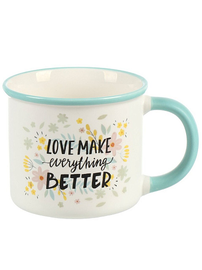 Кружка керамика, 250 мл, Весенние цветы, в подарочной упаковке, Y4-9008, в ассортименте