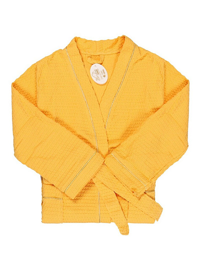 Халат унисекс, вафельный, 100% хлопок, желтый, XL-XXL, 52-54, Barkas, AI-0904003