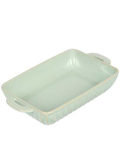 Форма для запекания керамика, 20.5х35х6.5 см, прямоугольная, Фисташка, B010088