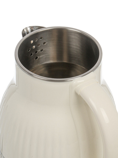 Чайник электрический RasheL, R-450-20, кремовый, 2 л, 1800 Вт, скрытый нагревательный элемент, нержавеющая сталь