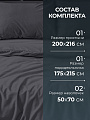 Постельное белье 2-спальное, простыня 200х216 см, 2 наволочки 50х70 см, пододеяльник 175х215 см, Silvano, сатин, Графит - фото 3