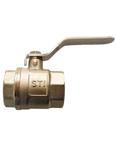 Кран для воды, 1", г-г, ручка, никель, STI