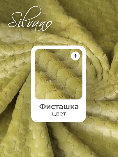 Плед 1.5-спальный, 150х200 см, велсофт жаккард, 100% полиэстер, Silvano, ZigZag, фисташка, 150/013-ZZG/CL