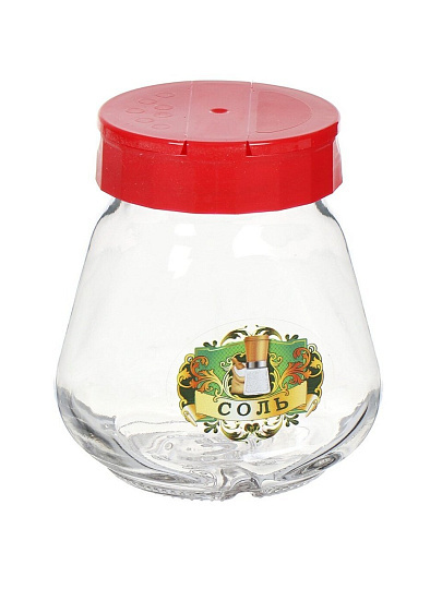 Банка для сыпучих продуктов, стекло, 0.26 л, с крышкой, Соль, 626-502