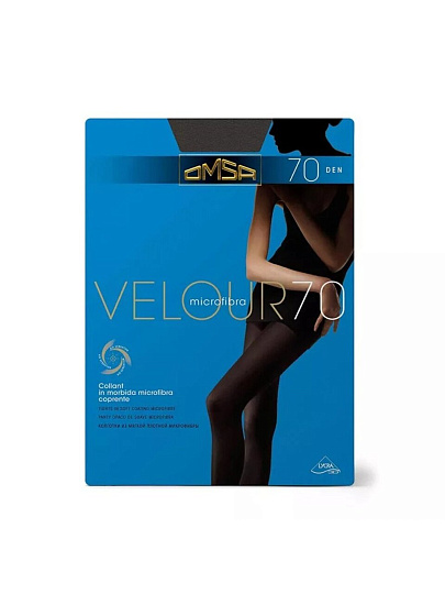 Колготки Omsa, Velour, 70 DEN, р. 4, antracite/темно-серые